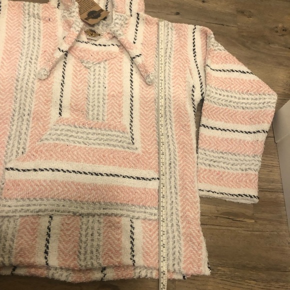 Nwt Earth Ragz Baja Sweater Pink Stripe Pullover Oversized Hoodie Sz Small - Picture 7 of 7